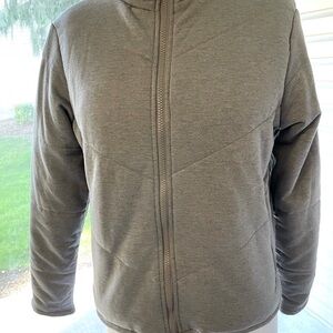Women’s 3 DOT EUC Quilted Full-Zip Fleece Soft Heather Gray Step-Hem Jacket Sz S